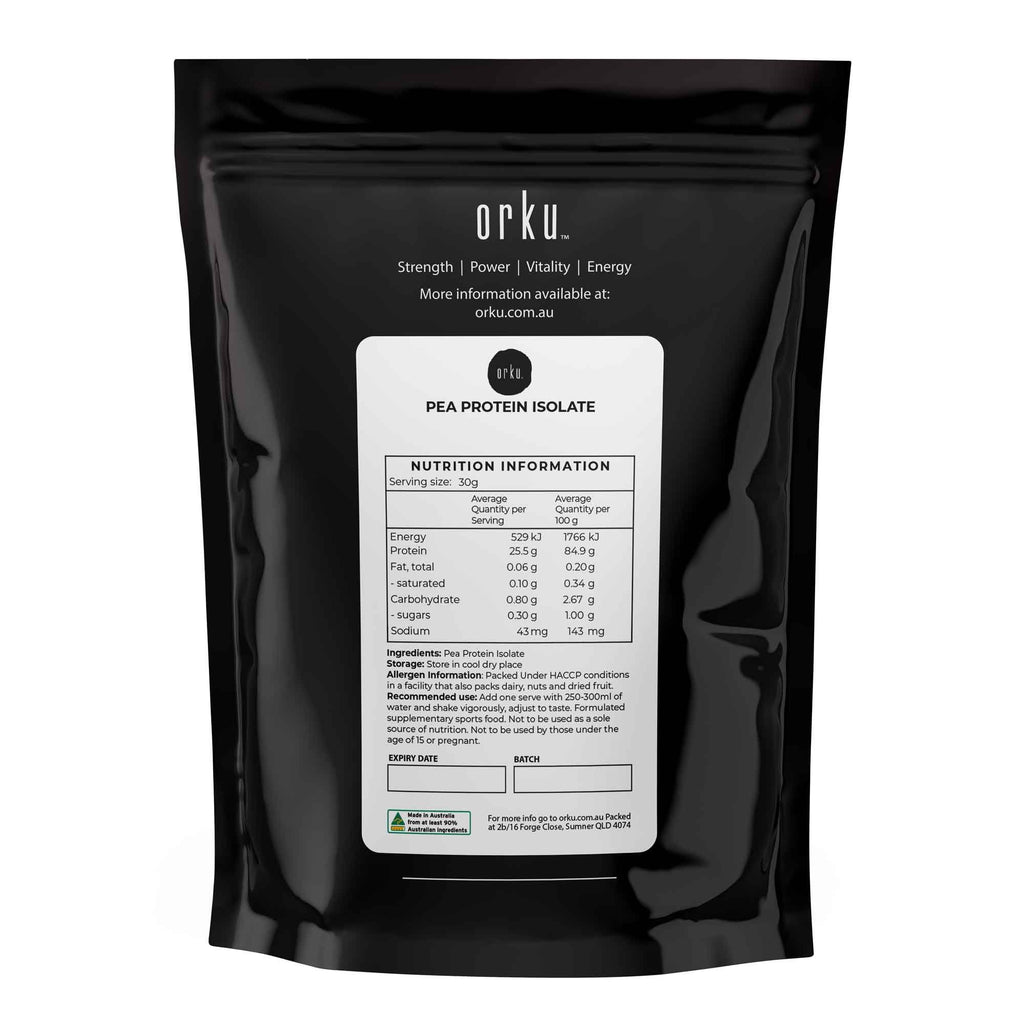 Orku 400g Pea Protein Isolate Powder - High Protein Plant Based Unsweetened